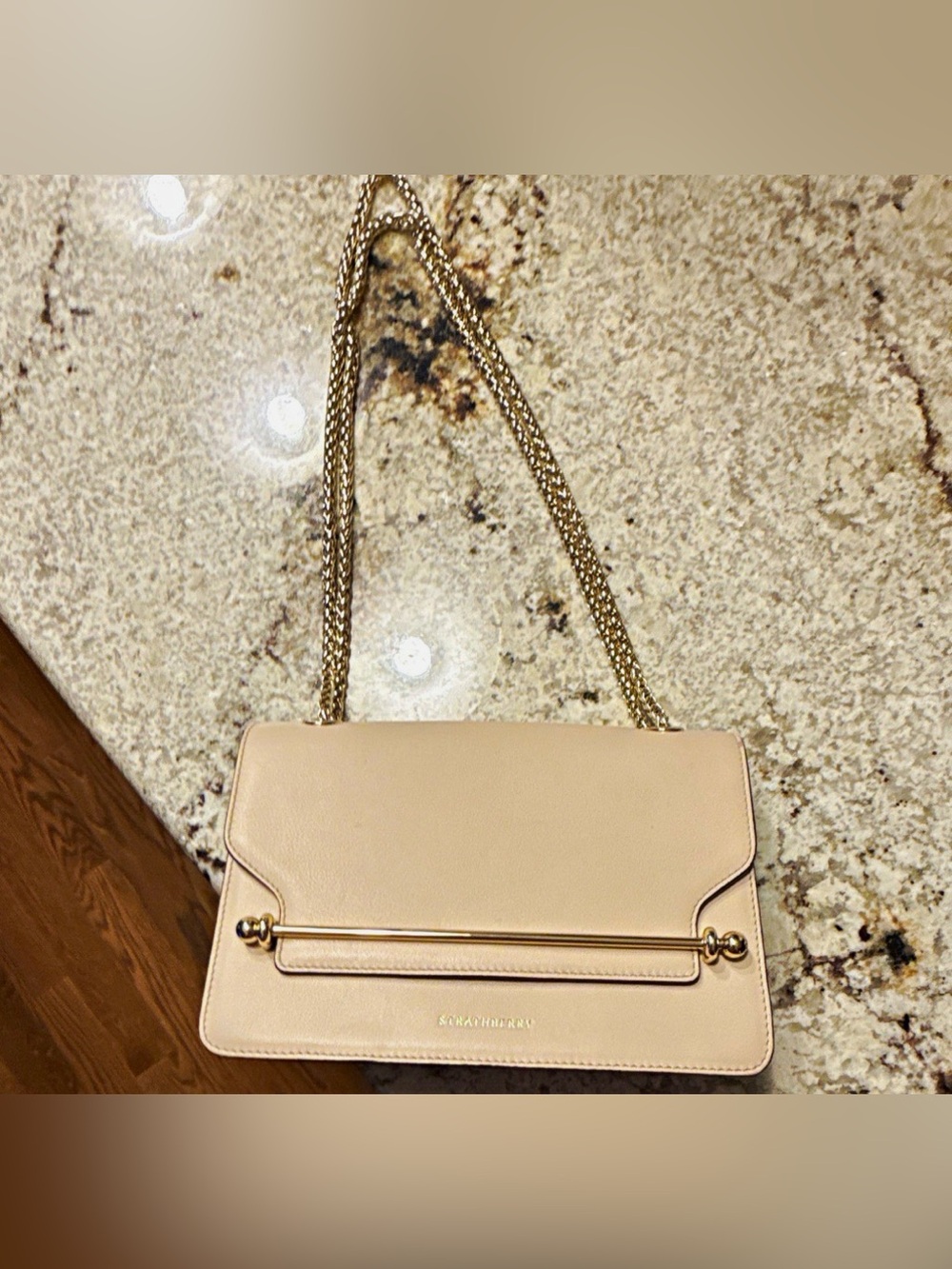 Strathberry oat mini East West Chain bag